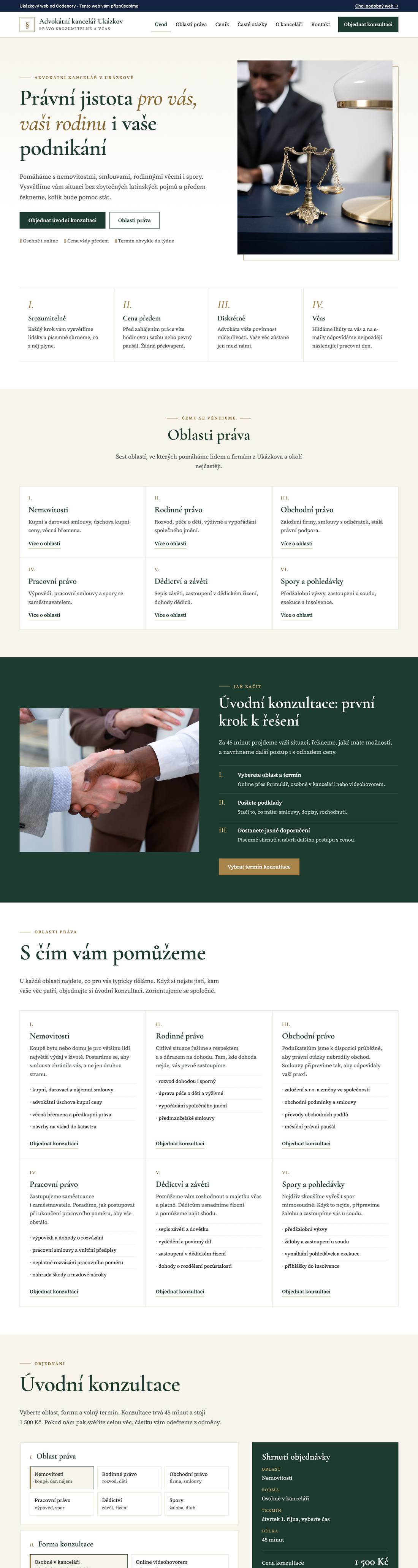Ukázkový web pro obor advokátní kancelář